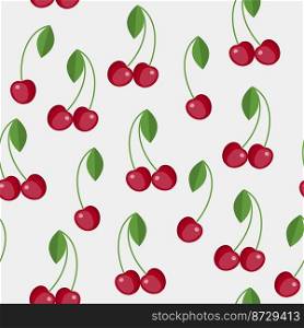 Vector seamless pattern of cherry