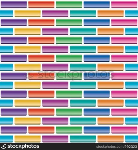 vector seamless pattern of colorful brick wall