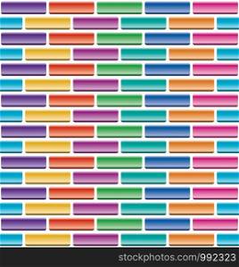 vector seamless pattern of colorful brick wall