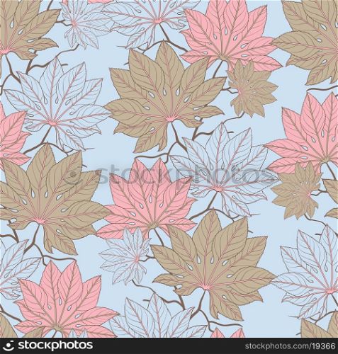 Vector seamless pattern of leaves.