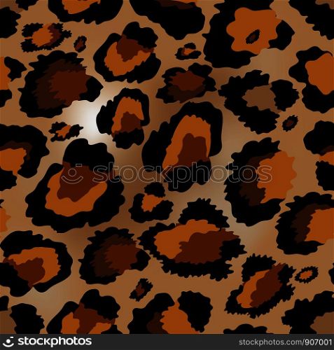 Vector Seamless pattern of leopard skin on brown background, Wild Animals pattern for textile or wall paper