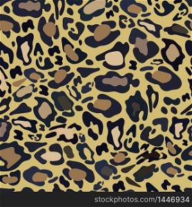 Vector Seamless pattern of leopard skin on yellow pastel background, Leopard print background with modern style, illustration Wild Animals pattern for textile, wall paper and wrapping gift
