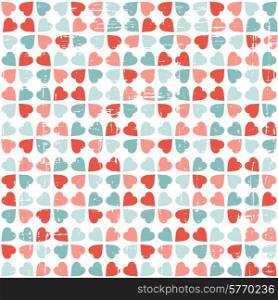 Vector seamless pattern of Valentine&#39;s Day in retro style.