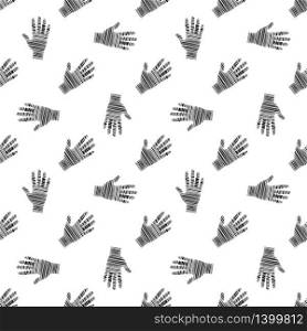 Vector seamless pattern, palm of the hand. Stock illustration for backgrounds, textiles and packaging. Doodle style