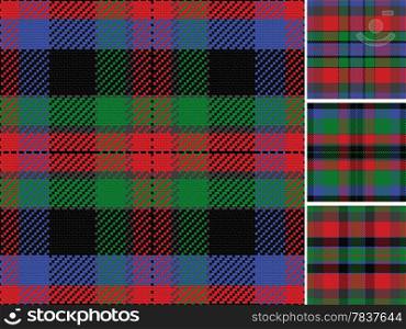 vector seamless pattern Scottish tartan, black, blue, green, red