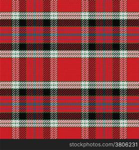 vector seamless pattern Scottish tartan, black, white, blue, red