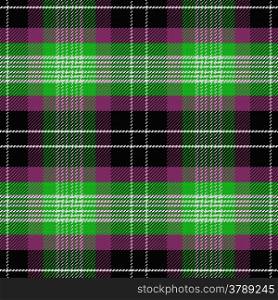 vector seamless pattern Scottish tartan, black, white, purple, green