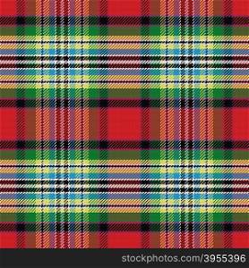 vector seamless pattern Scottish tartan, blue and green, yellow and red