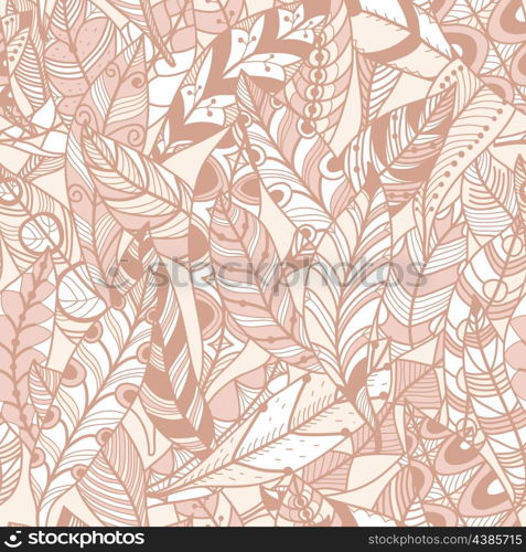 vector seamless pattern with abstract feathers