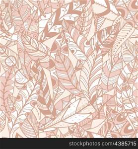 vector seamless pattern with abstract feathers