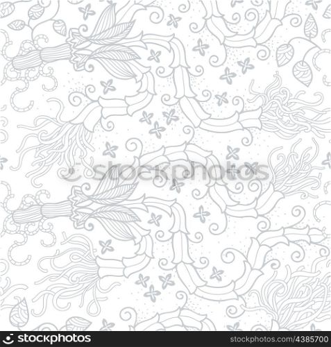 vector seamless pattern with abstract floral elements