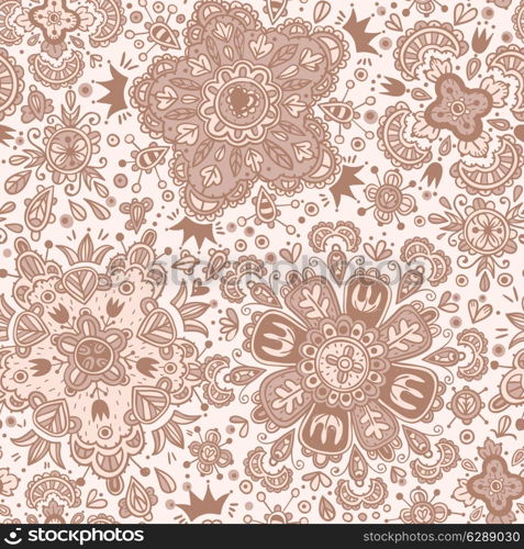 vector seamless pattern with abstract floral elements