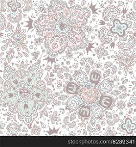 vector seamless pattern with abstract floral elements