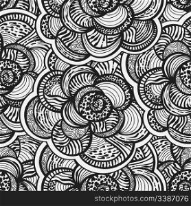 Vector Seamless Pattern With Abstract Flowers