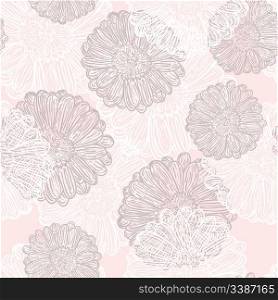 vector seamless pattern with abstract flowers