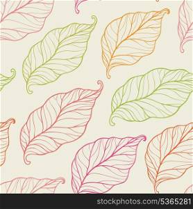 Vector seamless pattern with autumn leaves