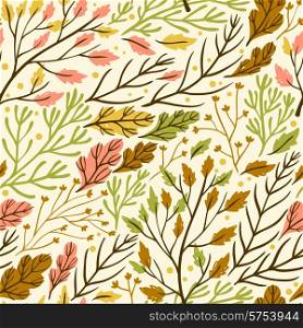 vector seamless pattern with autumn leaves