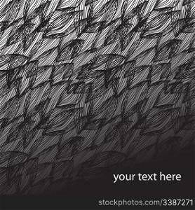 vector, seamless pattern with black leaves on black-white gradient with space for your text, clipping masks