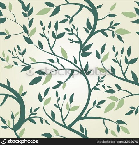 Vector seamless pattern with branches