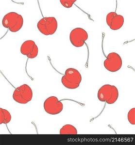Vector seamless pattern with cherry