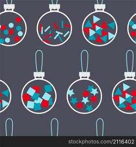 Vector seamless pattern with Christmas balls.