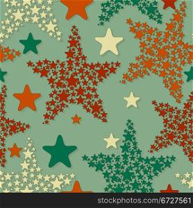vector seamless pattern with christmas stars, eps 8