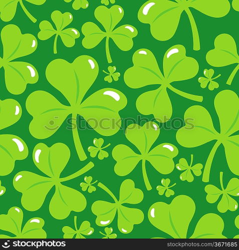 Vector seamless pattern with clover leaf - abstract background