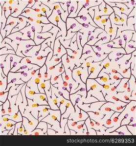 vector seamless pattern with colored berries