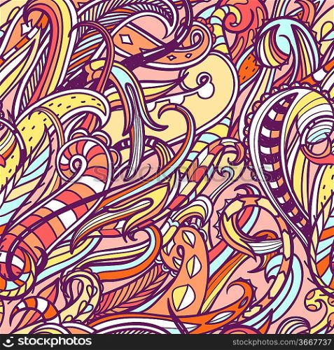 vector seamless pattern with colorful abstract swirls