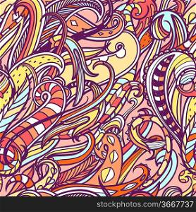 vector seamless pattern with colorful abstract swirls