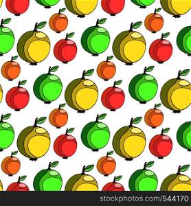 Vector seamless pattern with colorful apples. Fruits stylized background. Apple wallpaper. Vector seamless pattern with colorful apples. Fruits stylized background. Apple wallpaper.