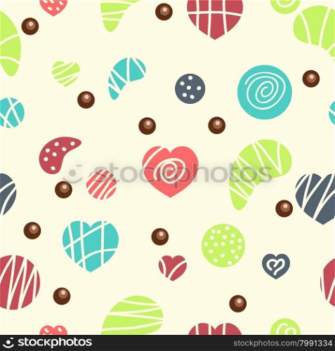 Vector seamless pattern with colorful candies