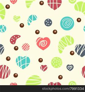 Vector seamless pattern with colorful candies