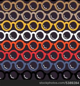 vector seamless pattern with colorful vintage sunglasses