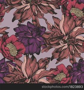 Vector seamless pattern with complex detailed colors. Hand drawing for the design of textiles, curtains, wallpaper, clothing, accessories, covers, packaging and wrapping paper. Vector seamless pattern with complex detailed colors. Hand drawing