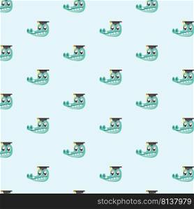 Vector seamless pattern with crocodile. 