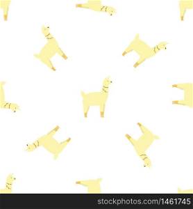 Vector seamless pattern with cute alpacas, llamas. Design for decorations, prints, wallpaper, textile. Vector seamless pattern with cute alpacas, llamas