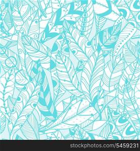 vector seamless pattern with decorative &#xA;feathers