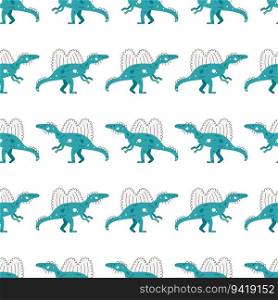 Vector seamless pattern with dinosaur