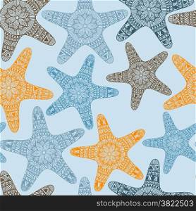 Vector Seamless Pattern with Doodle Stars, fully editable eps 10 file with clipping mask and seamless pattern in swatch menu, stars can be used separatele