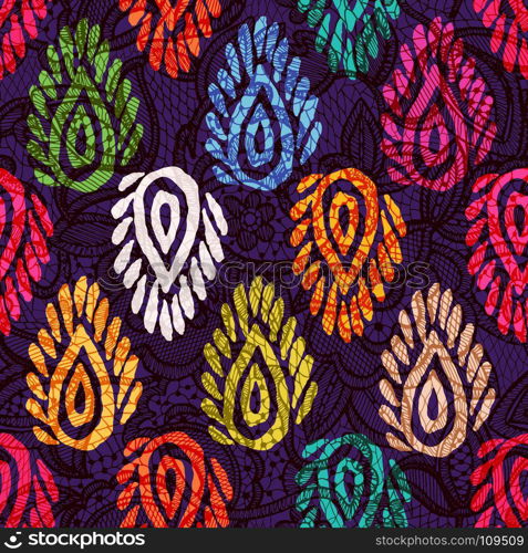Vector seamless pattern with ethnic elements. Vector seamless pattern with ethnic elements. Geometric pattern