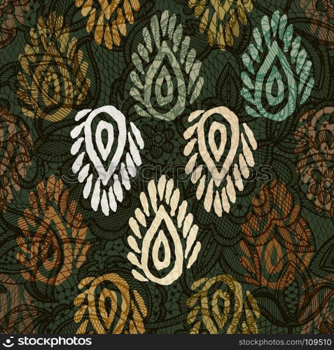 Vector seamless pattern with ethnic elements. Vector seamless pattern with ethnic elements. Geometric pattern