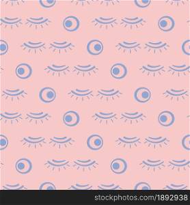 Vector seamless pattern with eyelashes. Decorative cosmetics, makeup background. Glamour fashion vogue style. Design for banner, poster or print.