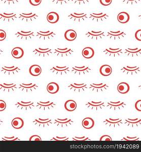 Vector seamless pattern with eyelashes. Decorative cosmetics, makeup background. Glamour fashion vogue style. Design for banner, poster or print.
