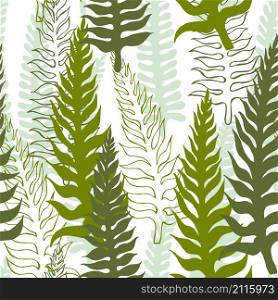 Vector seamless pattern with fern.