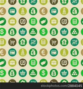 Vector seamless pattern with finance icons