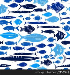 Vector seamless pattern with fish