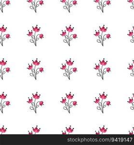Vector seamless pattern with flower