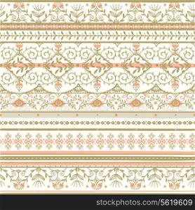 vector seamless pattern with folk ornaments