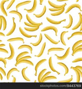Vector seamless pattern with fresh organic bananas.